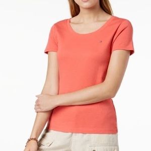 Tommy Hilfiger Coral Short Sleeve Tee, Size Large